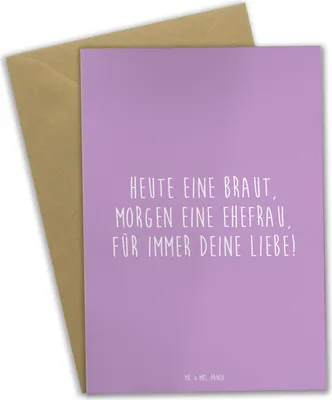 Produktbild von Mr. & Mrs. Panda Grußkarte Braut Liebe - Lavendeltraum - Geschenk, Brautfest, Brautgeschenk, Heiraten, glückwunschkarten, weihnachtskarten, osterkarten, Hochtzeit