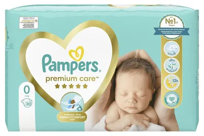 Productafbeelding van Pampers Premium Care luiers, maat 0, voor baby's van 0 tot 3 kg, 30 stuks
