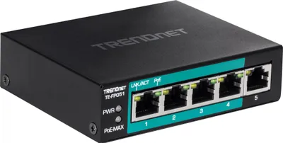 Obrázek produktu pro Trendnet TE-FP051, Nespravované, Fast Ethernet (10/100), Plně duplexní režim, Podpora napájení po Ethernetu (PoE), Montovatelné na zeď