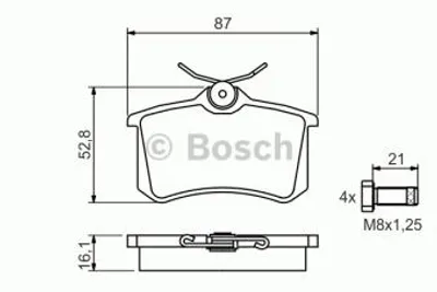Produktbild von Bosch Bremsbelagsatz, Scheibenbremse Hinterachse 0 986 494 399