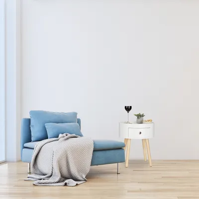 Image de Table d'appoint ronde Relaxdays, tiroir, pieds en bois, style scandinave, design minimaliste, H x P 46 x 38 cm, blanc/naturel