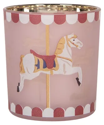 Obrázek produktu pro Svíčka Clayre & Eef, Ø 7 x 8 cm, růžové sklo