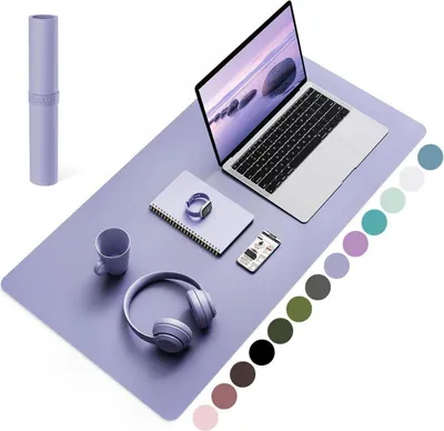 Produktbild von Office Mousepad Schreibtischunterlage aus Leder Wildleder Lavendel 80x40cm
