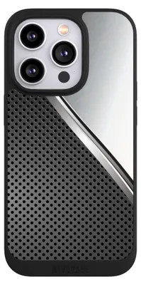 Produktbild von NIVOCASE Handyhülle für Apple iPhone 14 Pro  Hülle NIVOpure Case Schwarz Carbon Metall Stahl