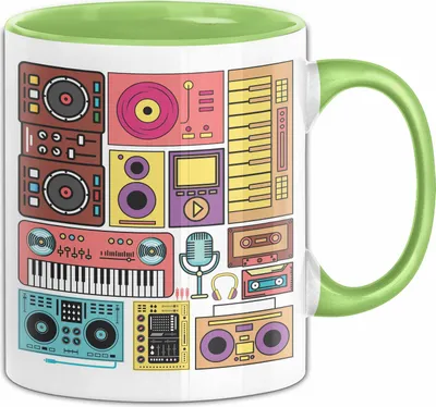 Produktbild von Elektronische Musik Tasse Geschenk für DJ Synthesizer Mischpult (Grün)