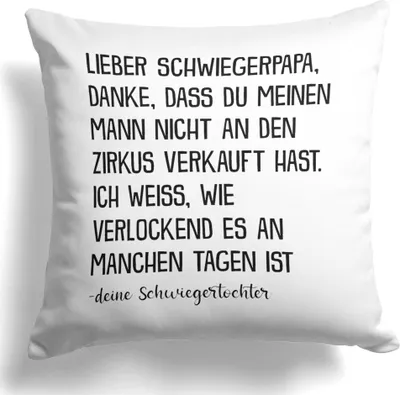 Produktbild von 22Feels Schwiegerpapa Geschenk von Schwiegertochter Braut Hochzeit Deko Vater Des Bräutigams Männer Kissen Dekoration Wohnaccessoires Wohnzimmer Schlafzimmer Couch