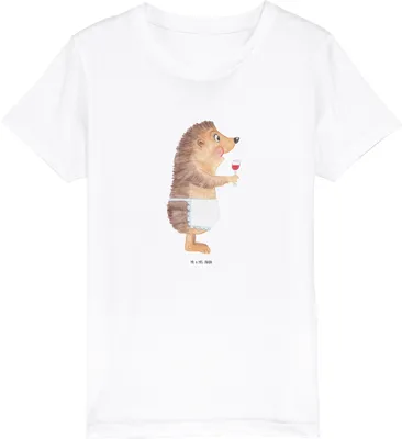 Produktbild von Mr. & Mrs. Panda Kleinkinder T-Shirt Igel Wein 9-11 Jahre (134/146) - Weiß - Geschenk, Lustige Sprüche, Kindershirt, Kinder Baumwollshirt, Weinglas, Weißwein, Spruch