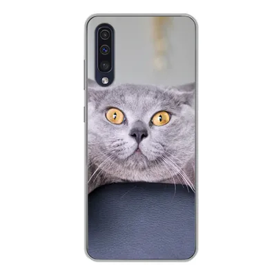 Produktbild von MuchoWow® Handyhülle Schutzhülle Hülle für Samsung Galaxy A50 Katze - Angst - Stuhl Silikon Softcase Handy Hülle - Mobiltelefonhülle