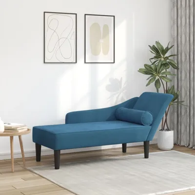 Productafbeelding van Maison Exclusive - Chaise longue met kussen, blauw fluweel