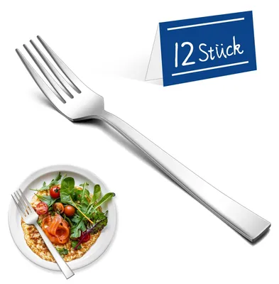 Image de Ensemble de 12 couverts en acier inoxydable, longueur 19,5 cm