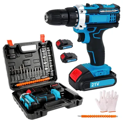 Immagine prodotto di Trapano avvitatore a batteria - 21 V - Motore brushless - 45 Nm - 1800 giri/min - Trapano senza fili - 2 batterie