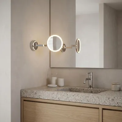 Obrázek produktu pro LED zrcadlové osvětlení C4 – 10,5 W, teplá bílá, 256 lm, stupeň krytí IP44, stříbrná barva