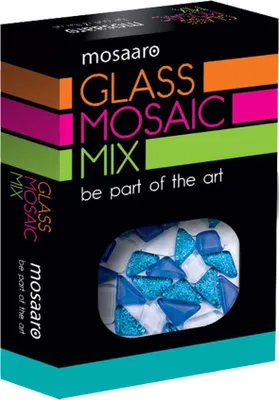 Imagen del producto de Kit de manualidades de mosaicos Mosaaro, juguete creativo, azul y blanco, con brillo, para niños