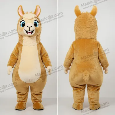 Produktbild von Goldenes MASTICOT Lama-Maskottchen mit breiten Schultern