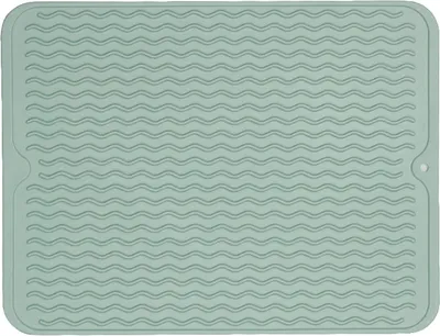 Produktbild von Große Größe 30x40cm, Hitzebeständige Matte Für Küchentheke, Spüle, Lockenstab, Haarglätter, Geschirrtrockenmatte Für Mehrfache Verwendung, Rutschfeste Schubladeneinlage (Grün)