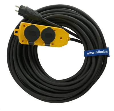 Image de Rallonge en caoutchouc H07RN-F 3x2,5mm² répartiteur jaune 30m