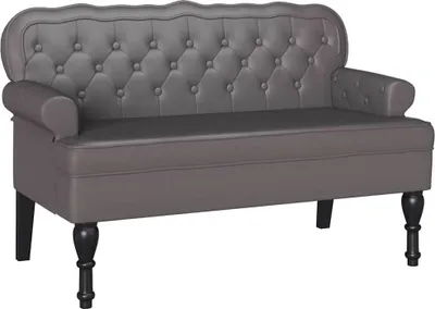 Immagine prodotto di vidaXL Divano Chesterfield Grau 119,5 x 64,5 x 75 cm Ecopelle