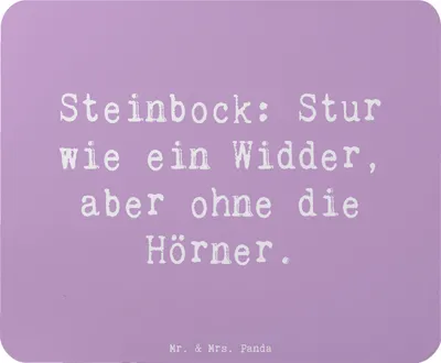 Produktbild von Mr. & Mrs. Panda Mauspad Spruch Steinbock Entschlossen - Lavendeltraum - Geschenk, Handgefertigt, Sternzeichen, pc, Humor, Tierkreiszeichen, Geschenke Astrologie