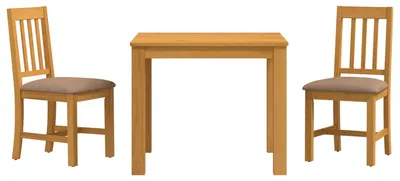Immagine prodotto di vidaXL Set da pranzo, 3 pezzi, grigio, legno massello di quercia