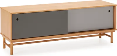 Produktbild von Tv Möbel Magnus 2 Schiebetüren Grau, Massivholz, 140 cm (B) 40 cm (T) 50 cm (H)