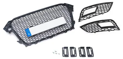 Für Audi A4 B8 Facelift Kühlergrill Wabengitter + Gitter Stoßstange +Simple Fix – Produktansicht