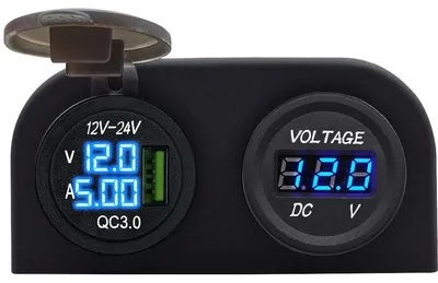 Produktbild von ProRide 12V USB-Autolader mit Voltmeter & Amperemeter, QC3.0, 2-fach
