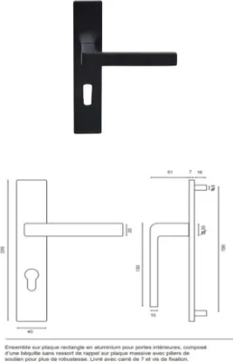 Immagine prodotto di Maniglia per blocco porta interna 010722no GD MENUISERIES