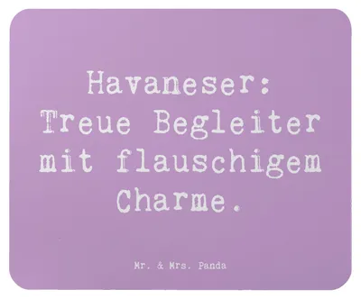 Produktbild von Mr. & Mrs. Panda Mouse Pad Spruch Havaneser Charme - Lavendeltraum - Geschenk, Hunderassen Charakter, Hund, mauspad laptop, Intelligenz, Hunderasse, pc mausunterlage