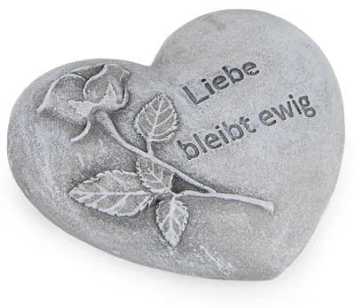 Produktbild von Logbuch-Verlag kleines Herz Grabdeko Liebe bleibt ewig Erinnerung an Verstorbenen Grabherz 10,5 cm