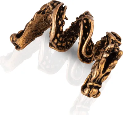 Produktbild von Bronze Bartperle Drachen Germanisch Keltisch Wikinger Mittelalter Haarperle 3152