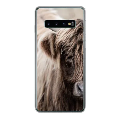 Produktbild von MuchoWow® Handyhülle Schutzhülle Hülle für Samsung Galaxy S10 Schottischer Highlander - Kuh - Vlies Silikon Softcase Handy Hülle - Handytasche