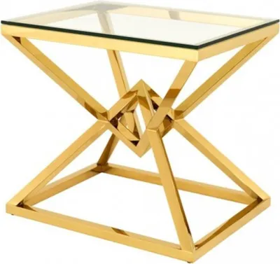 Produktbild von Casa Padrino Luxus Beistelltisch Edelstahl Gold Finish 65 x 50 x H 60 cm - Tisch Möbel