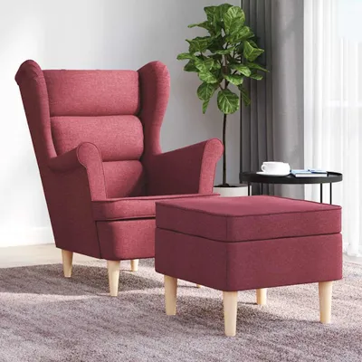 Produktbild von Maison Exclusive - Sessel mit Fußhocker Weinrot Stoff