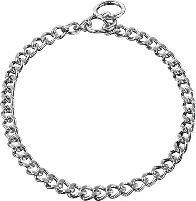 Produktbild von Sprenger Halskette, flach geschliffene, enge Glieder - Stahl verchromt, 4,0 mm, 55 cm