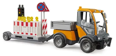 Produktbild von Bruder Spielfahrzeug Nutzfahrzeug Special Car Kommunal Pritsche und Verkehrssicherungsanhänger 02693