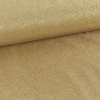 Produktbild von Jersey Meterware Polyester Glamour uni goldfarbig 140cm