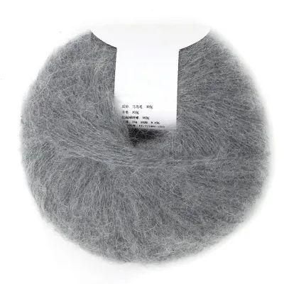 Produktbild von Beliebter weicher Mohair Pashm Strick Angora Langes Wollgarn heiß (hellgrau)