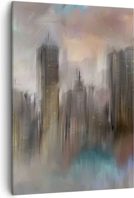 Produktbild von Bild auf Leinwand - Leinwandbild - Einteilig - Stadt Abstraktion - 50x70cm - Wand Bild - Wanddeko - Wandbilder - Leinwanddruck - Kunstdruck - Wanddekoration - Leinwand bilder - Wandbild - PA50x70-3675