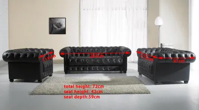 Obrázok produktu pre Pohovky Chesterfield Čalúnenie kožené 321 miestna sedacia súprava
