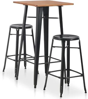 Produktbild von Bar-Set Bartisch Set Barhocker Stehtisch Bistrotisch mit 2 Stühlen Esstisch Sitzgruppe