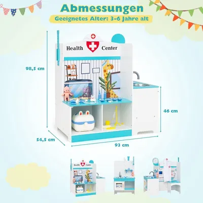 Produktbild von Arztspielset für Kinder mit 27 Zubehörteilen, Blau