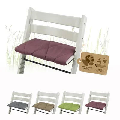 Produktbild von BAMBINIWELT Ersatzbezug, Kissen für Erwachsene kompatibel mit Hochstuhl/Kinderstuhl Stokke Tripp Trapp, Sitzkissen, Großes Kissen für Fußbrett, bordeaux