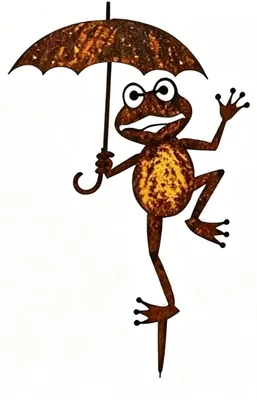 Frosch-Tuindekoration aus Metall, 33 x 17 cm, wetterbeständig, Rostlook