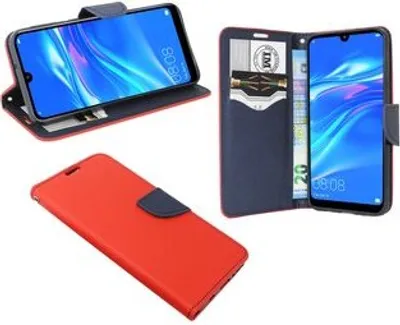 Produktbild von cofi1453® Buch Tasche "Fancy" kompatibel mit HUAWEI Y6s Handy Hülle Etui Brieftasche Schutzhülle mit Standfunktion, Kartenfach Rot-Blau
