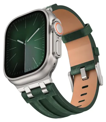 Immagine prodotto di Cinturino per smartwatch in ecopelle per Apple Watch 49, 46, 45, 44 mm in acciaio inossidabile, verde
