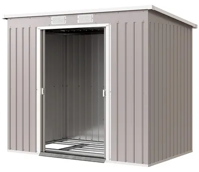 Produktbild von Outsunny Metall Gerätehaus 2,42 m², Geräteschuppen mit Pultdach Belüftung