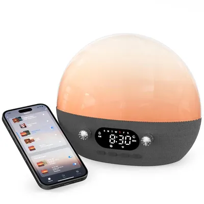 Produktbild von Sonnenaufgang Wecker, White Noise Machine, APP-Steuerung Einschlafhilfe Baby, 11 beruhigende Klänge, Sonnenaufgang Wecker mit Nachtlicht