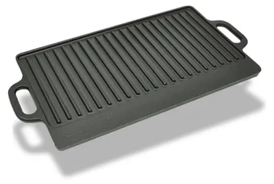 Obrázok produktu pre Obojstranná grilovacia doska z liateho železa, 50x23 cm, s rukoväťami