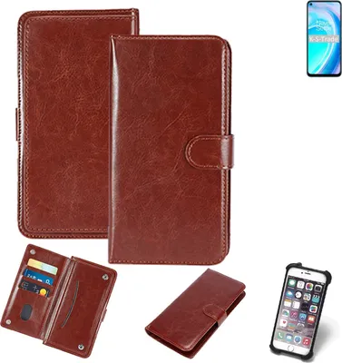 Produktbild von K-S-Trade 360° Hülle kompatibel mit OnePlus Nord CE 2 Lite 5G braun Kunstleder Case BookCase WalletCase Kunstlederederhülle Handyhülle,