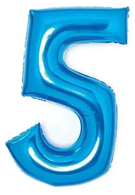 Zdjęcie produktu dla Balon foliowy cyfra 5 niebieska 52x66cm - Amscan